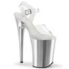 Pleaser - INFINITY908 Ankle strap sandal, Pole dance shoes - White/Silver coloured Product image